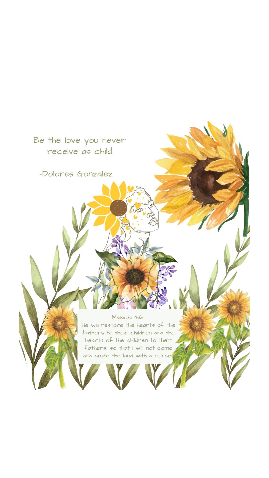 Self love Digital art print|Sunflower receive gods love ( language English)